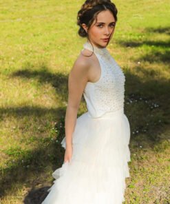 WHITE PEARL SKIRT SET