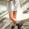 GREY CARGO BUCKLE SKIRT
