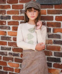 OATMEAL HEART KNIT SWEATER