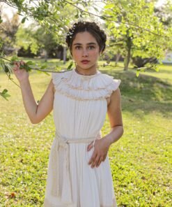 Oatmeal Bow Front Dress
