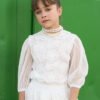 WHITE SHEER FLOWER TOP