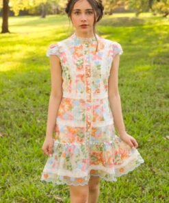 MULTI PASTEL EMBROIDERED DRESS