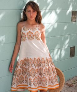 ORANGE/OLIVE FLORAL DRESS