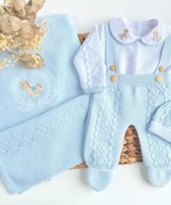 set Little Horse Three Piece Knitted and blanket